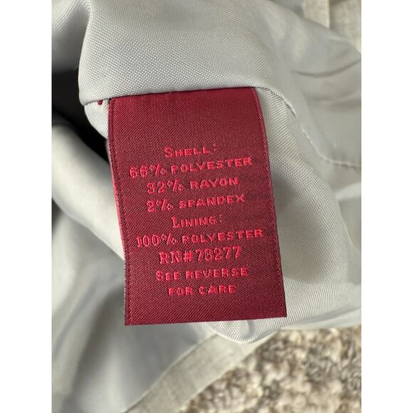 212 Collection Petite 8P 2 Button Notched Blazer Jacket Gray Long Sleeve Lined - Picture 7 of 9